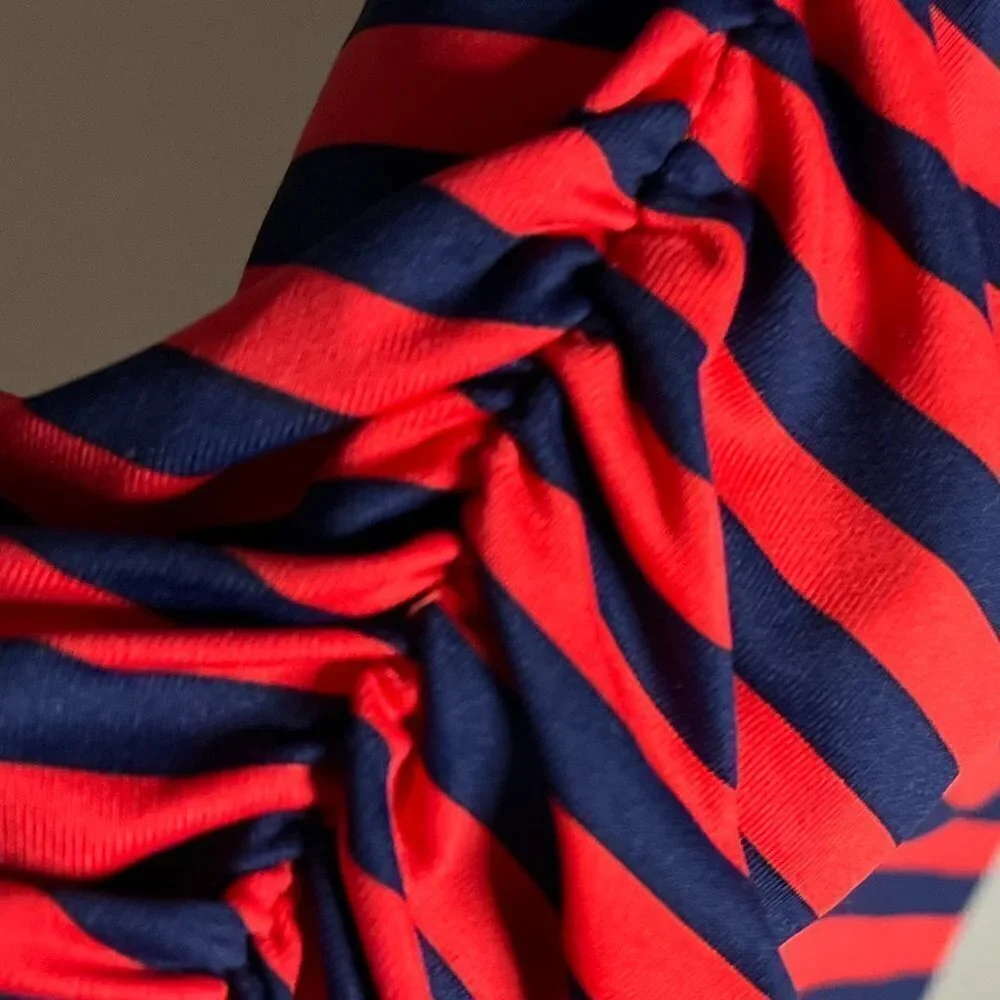 J McLaughlin Rd & Blue Stripe Catalina Cloth Side Ruched Top Size S - Picture 3 of 6